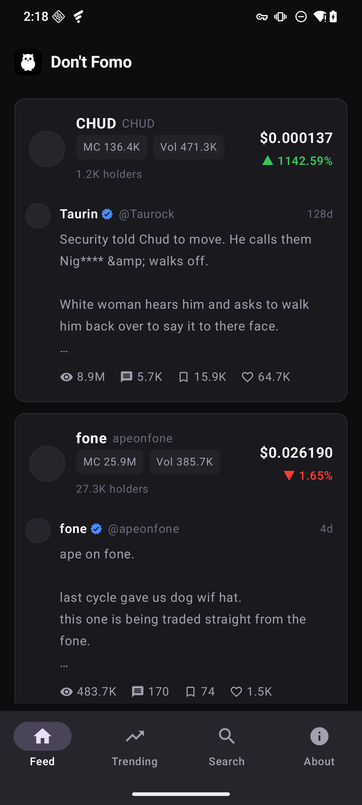 Don't Fomo screenshot 1