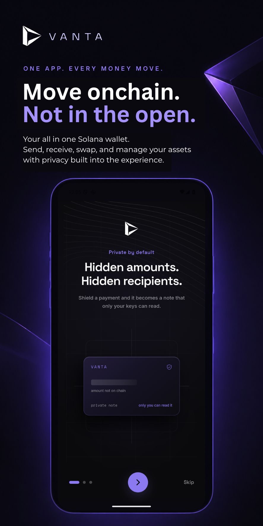 Vanta Mobile Wallet screenshot 1